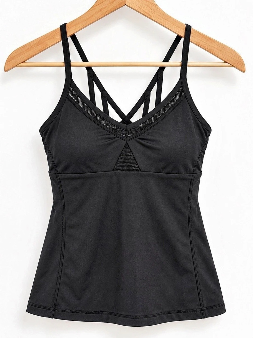 Lululemon Just Breathe Tank Black Strappy Mesh Yoga Top Size 6